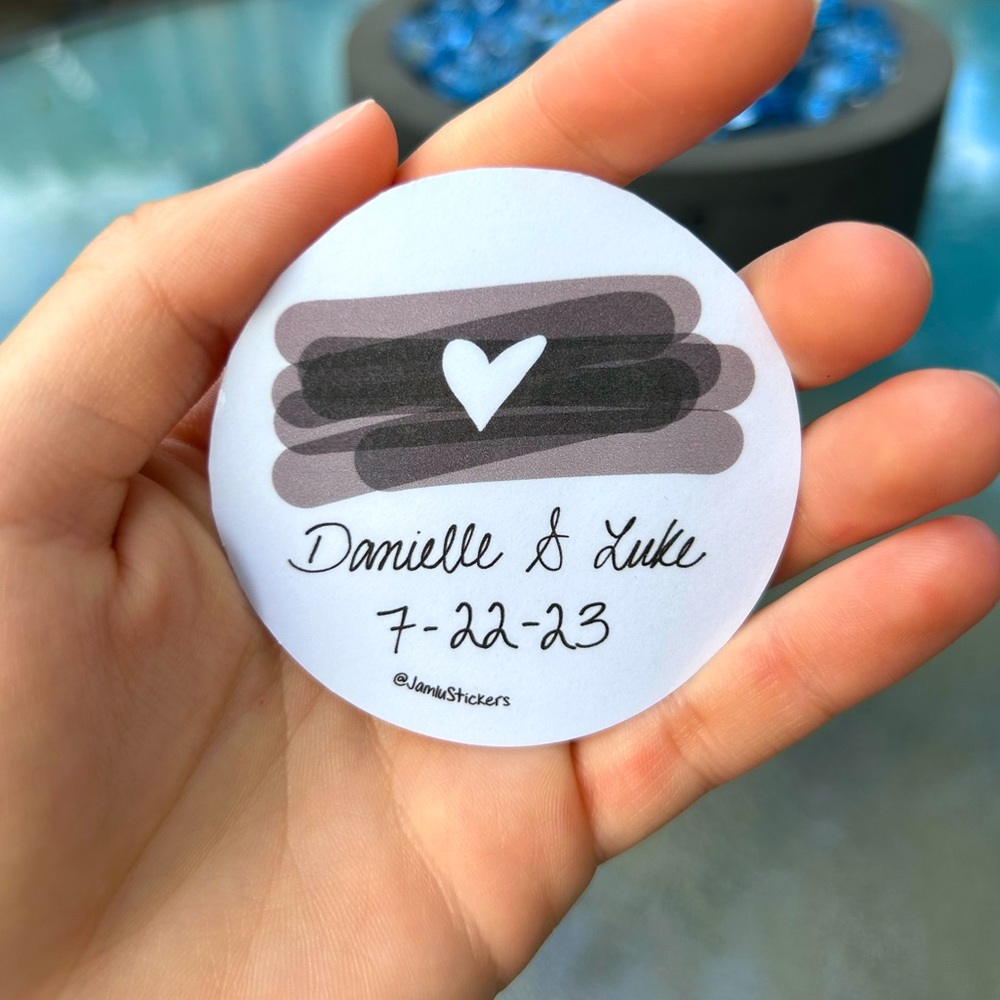 Custom-Made Couple Heart Sticker
